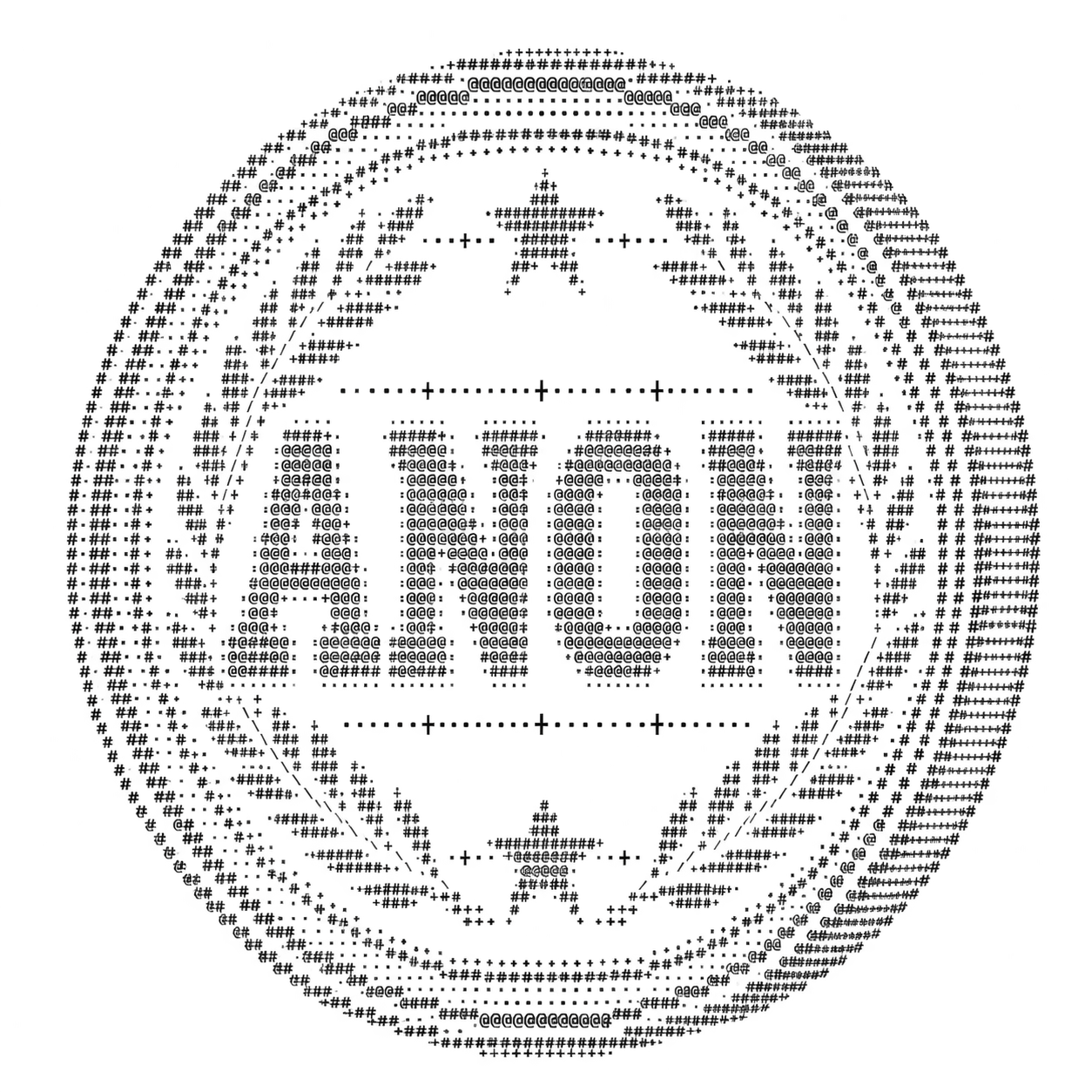 ANON coin rendered in black ASCII characters.
